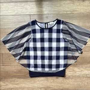 Anthropologie Blue and Tank Blouse